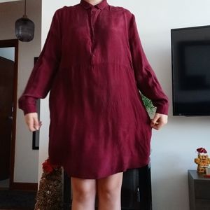 BB Dakota Burgundy Long Sleeve Dress